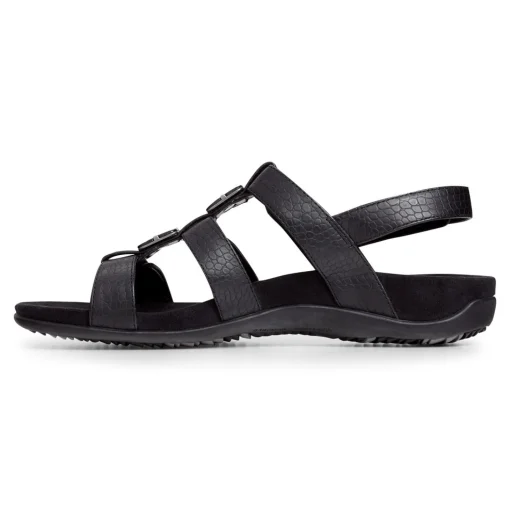 Outlet Vionic Amber Adjustable Sandal (Wide) Black Croco|Black Metallic|Black Snake|Gold Cork