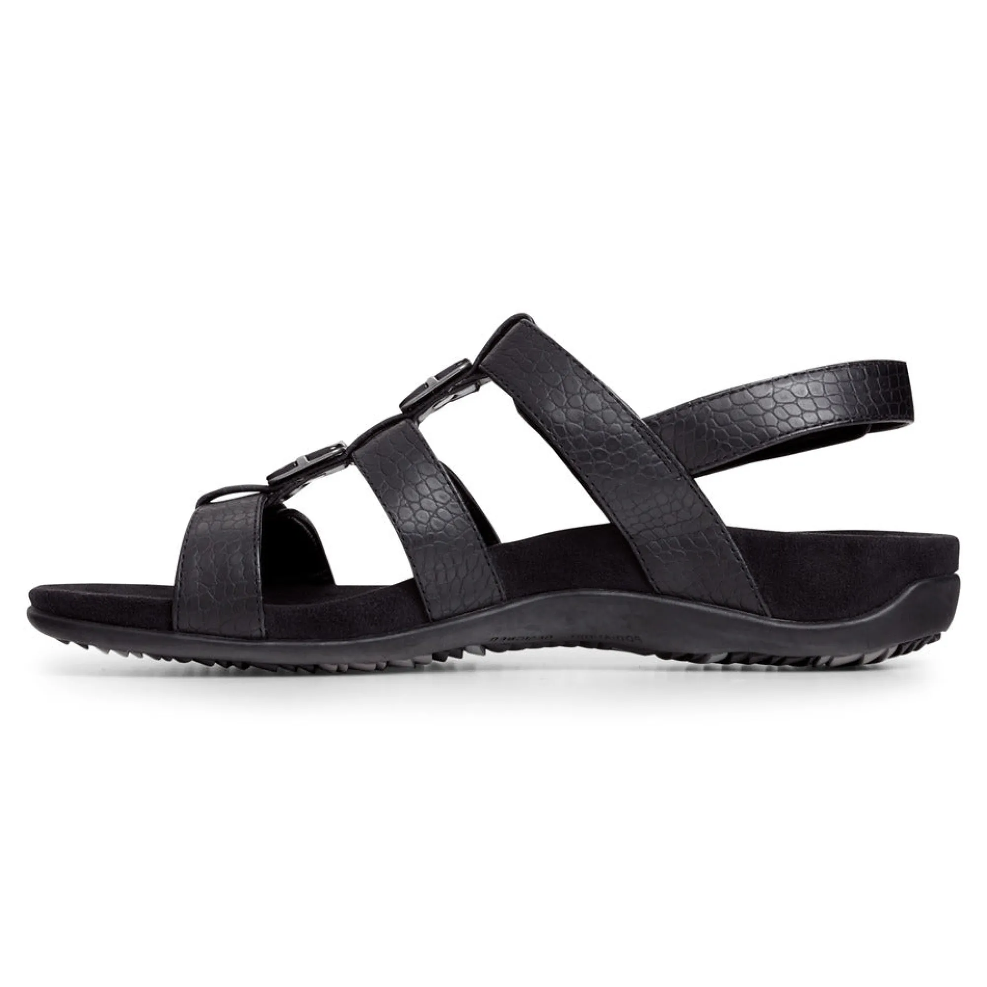 Outlet Vionic Amber Adjustable Sandal (Wide) Black Croco|Black Metallic|Black Snake|Gold Cork