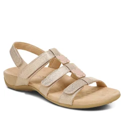 Outlet Vionic Amber Adjustable Sandal (Wide) Black Croco|Black Metallic|Black Snake|Gold Cork