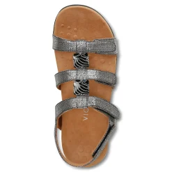 Outlet Vionic Amber Adjustable Sandal (Wide) Black Croco|Black Metallic|Black Snake|Gold Cork