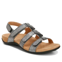 Outlet Vionic Amber Adjustable Sandal (Wide) Black Croco|Black Metallic|Black Snake|Gold Cork