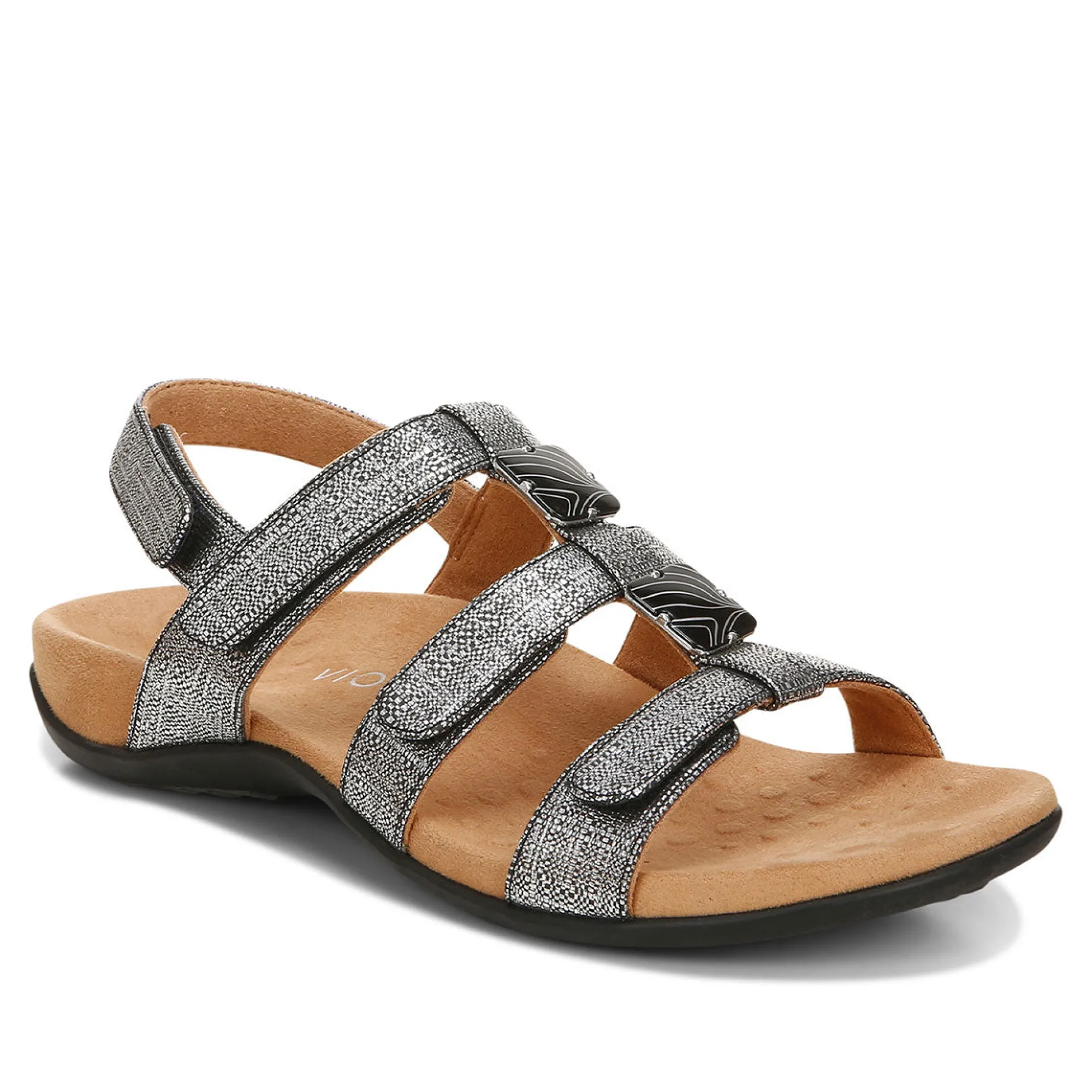 Outlet Vionic Amber Adjustable Sandal (Wide) Black Croco|Black Metallic|Black Snake|Gold Cork