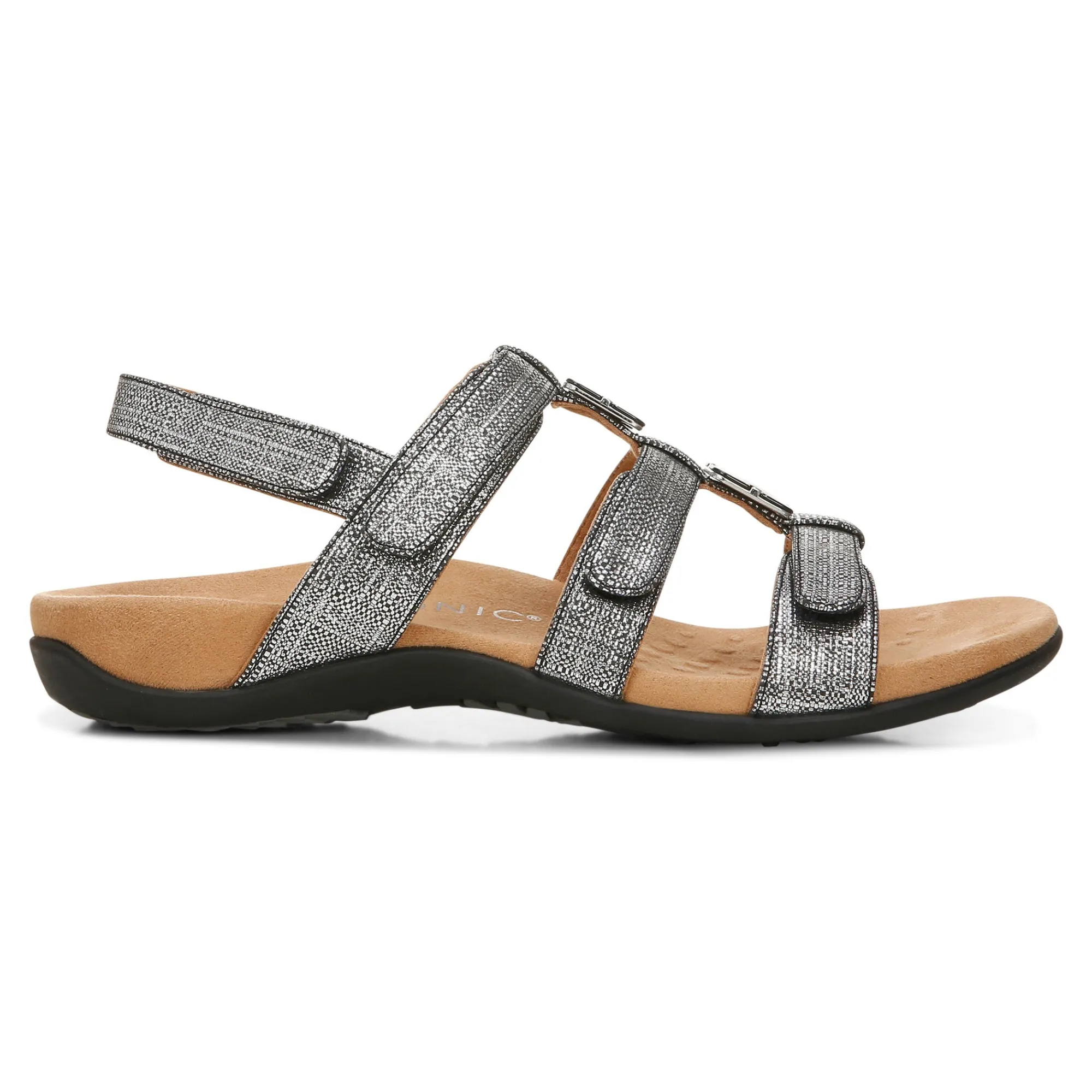 Outlet Vionic Amber Adjustable Sandal (Wide) Black Croco|Black Metallic|Black Snake|Gold Cork