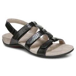 Outlet Vionic Amber Adjustable Sandal (Wide) Black Croco|Black Metallic|Black Snake|Gold Cork