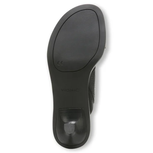 Outlet Vionic Ivelle Kitten Heel Black Tumbled Leather|Macaroon