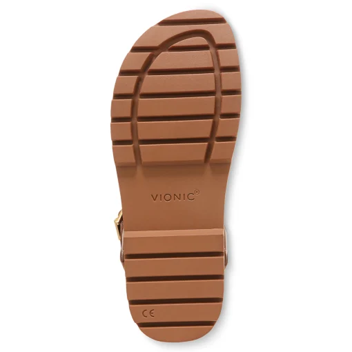 Fashion Vionic Jamie Flatform Sandal Black|Tan