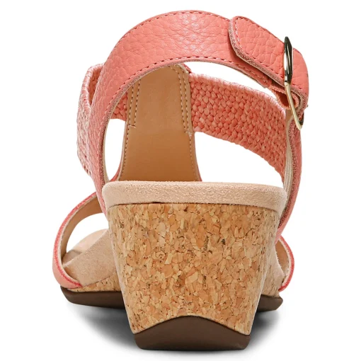 Clearance Vionic Kaytie Wedge Sandal Black|Blue Haze|Clay|Semolina