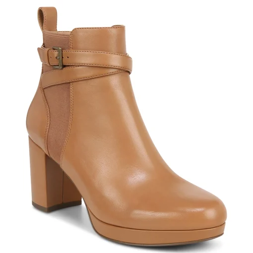 Fashion Vionic Nella Ankle Boot Black Leather|Camel Leather