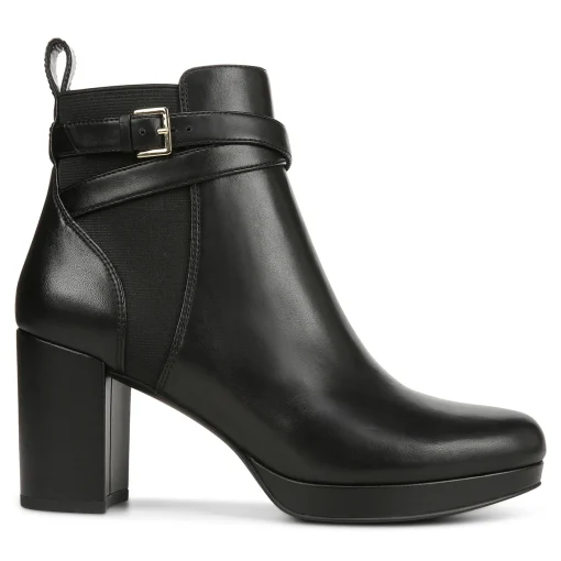 Fashion Vionic Nella Ankle Boot Black Leather|Camel Leather