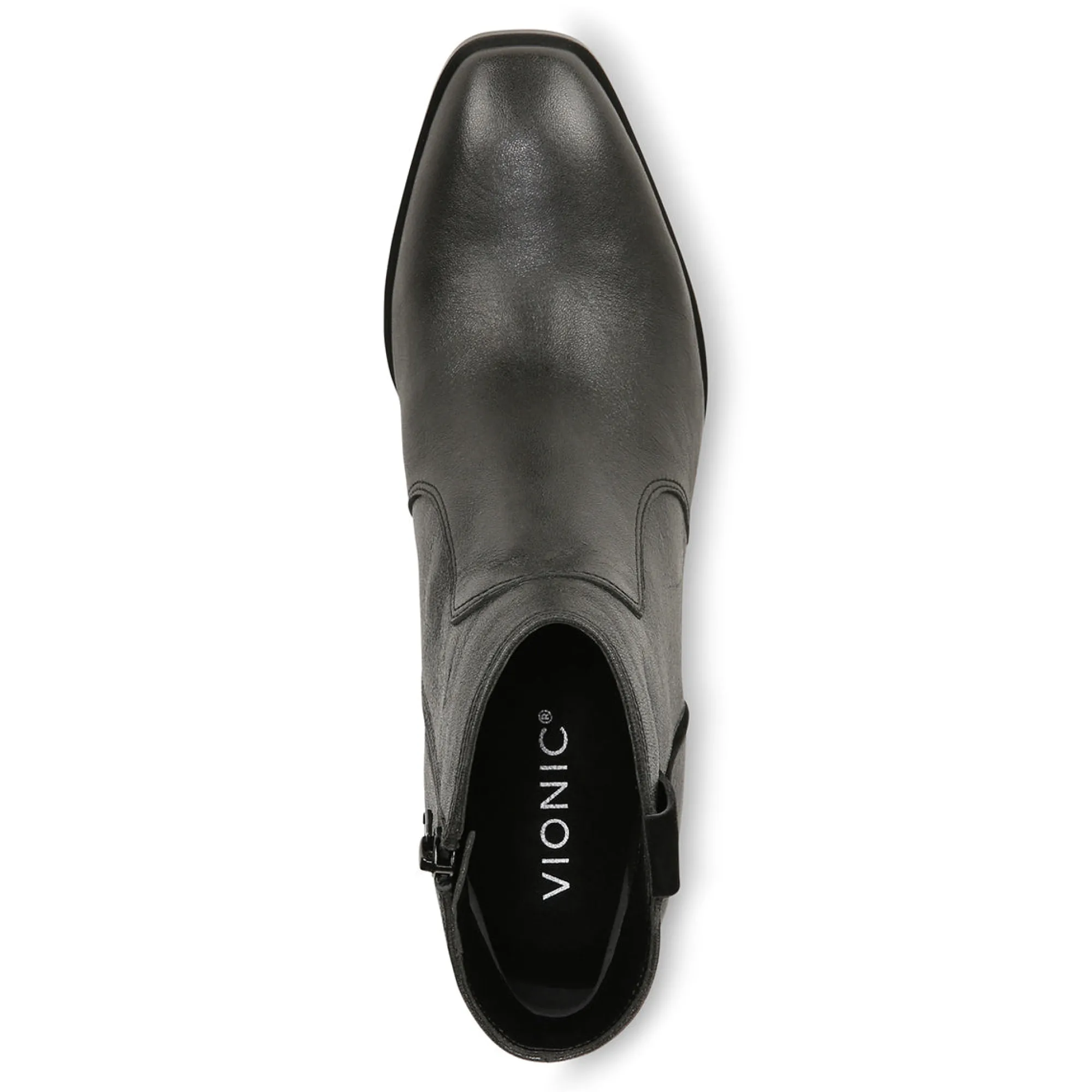 New Vionic Regan Ankle Bootie Black Vintage Lthr|Chocolate Vintage Lthr|Greige Vintage