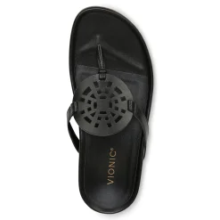 Clearance Vionic Solari Toe Post Sandal Clay|Black|Cream